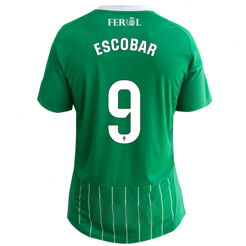 Danxen Kvinder Antón Escobar #9 Grøn Hvid Hjemmebane Spillertrøjer 2025/26 Trøje T-Shirt