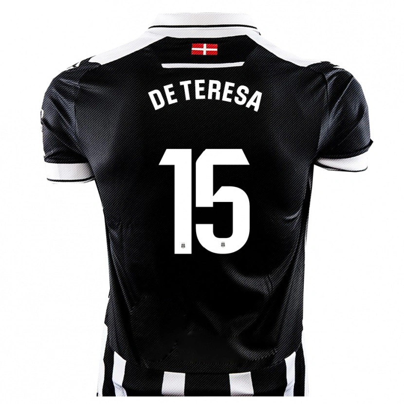Danxen Kvinder Emilio De Teresa #15 Sort Hvid Hjemmebane Spillertrøjer 2025/26 Trøje T-Shirt