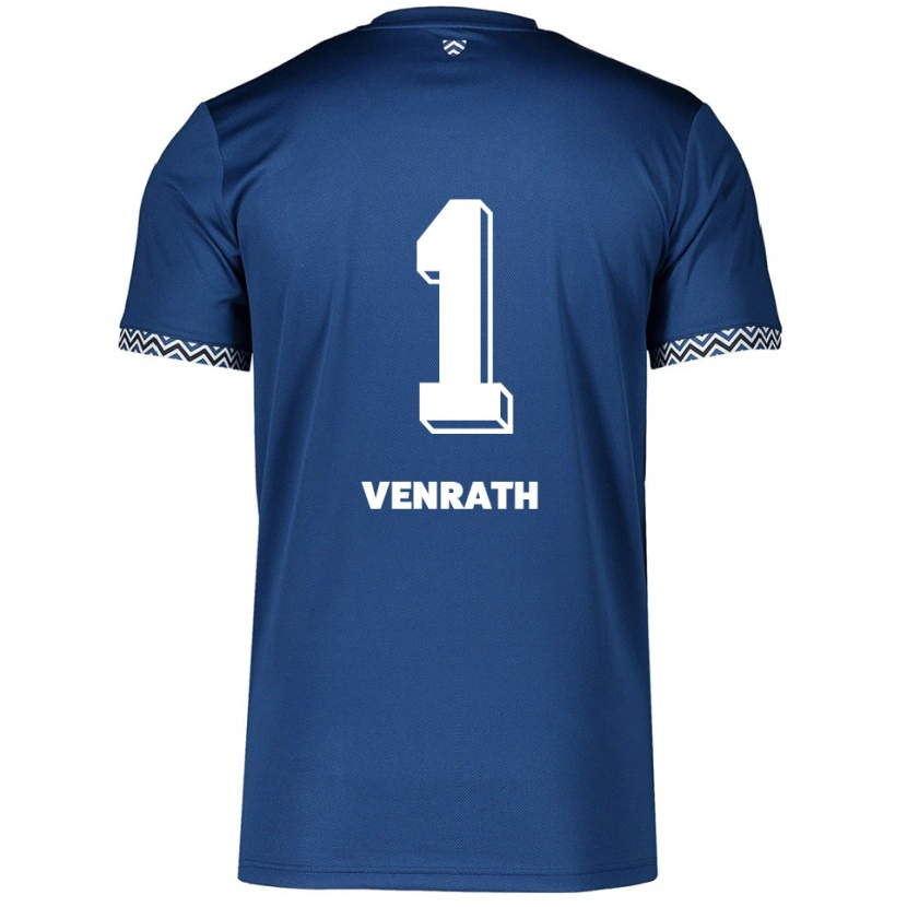 Danxen Kvinder Lisa Venrath #1 Navy Hvid Hjemmebane Spillertrøjer 2025/26 Trøje T-Shirt