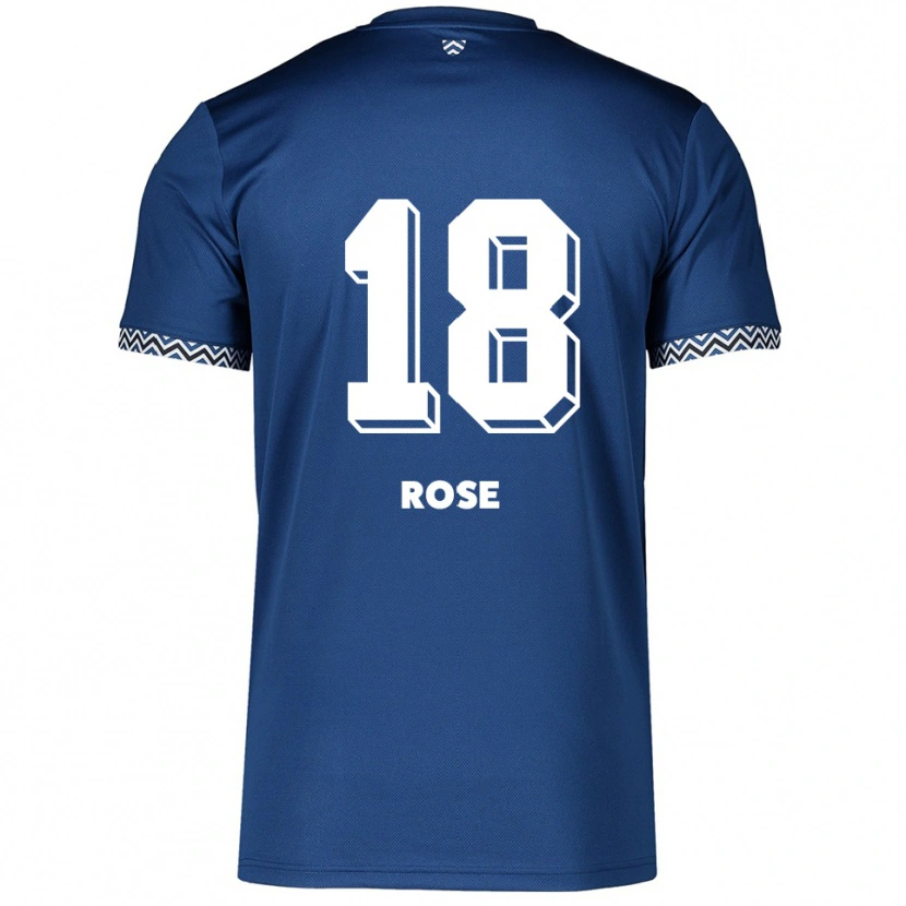 Danxen Kvinder Rafael Rose #18 Navy Hvid Hjemmebane Spillertrøjer 2025/26 Trøje T-Shirt
