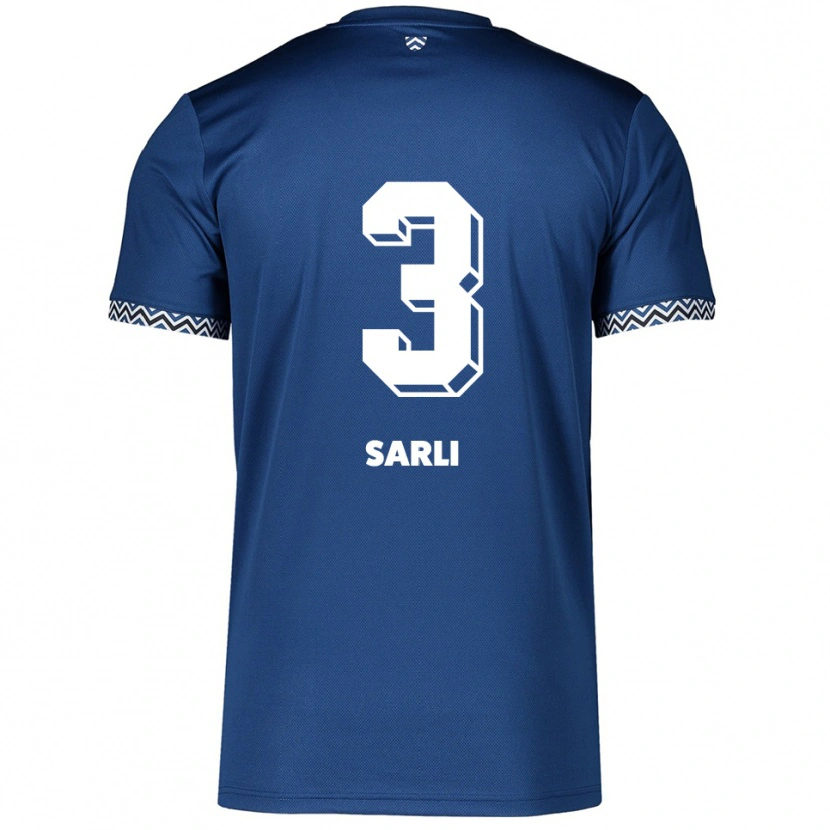 Danxen Kvinder Semih Sarli #3 Navy Hvid Hjemmebane Spillertrøjer 2025/26 Trøje T-Shirt