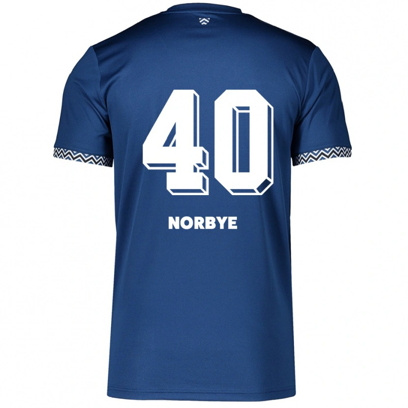 Danxen Kvinder Jonathan Norbye #40 Navy Hvid Hjemmebane Spillertrøjer 2025/26 Trøje T-Shirt