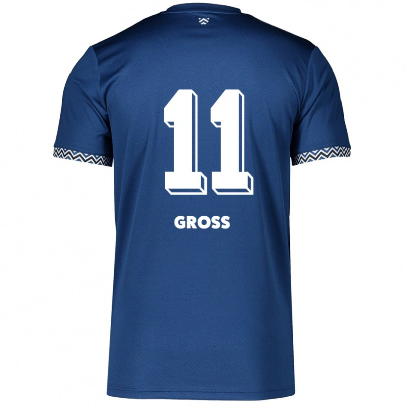 Danxen Kvinder Danny Gross #11 Navy Hvid Hjemmebane Spillertrøjer 2025/26 Trøje T-Shirt