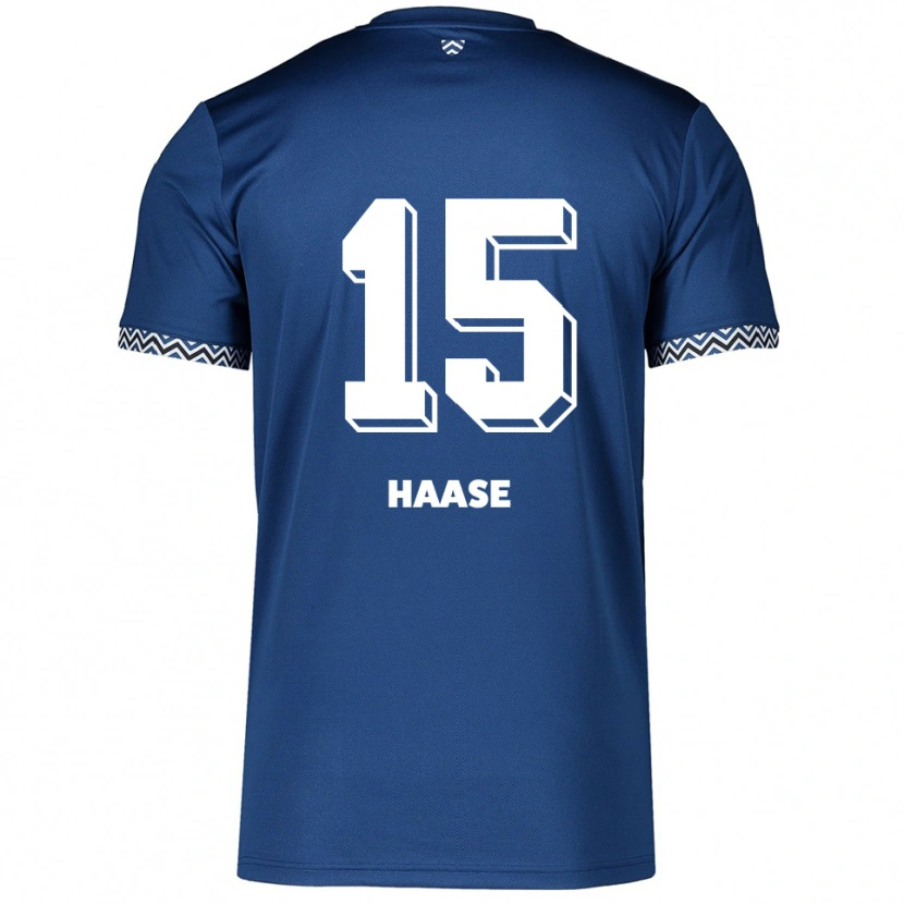 Danxen Kvinder Leo Haase #15 Navy Hvid Hjemmebane Spillertrøjer 2025/26 Trøje T-Shirt
