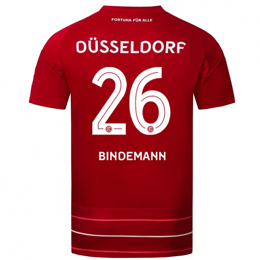 Danxen Kvinder Deniz Bindemann #26 Rød Hvid Hjemmebane Spillertrøjer 2025/26 Trøje T-Shirt