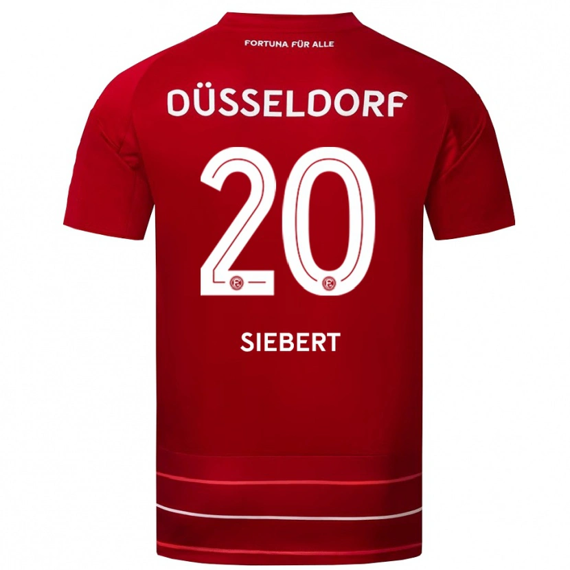 Danxen Kvinder Jamil Siebert #20 Rød Hvid Hjemmebane Spillertrøjer 2025/26 Trøje T-Shirt