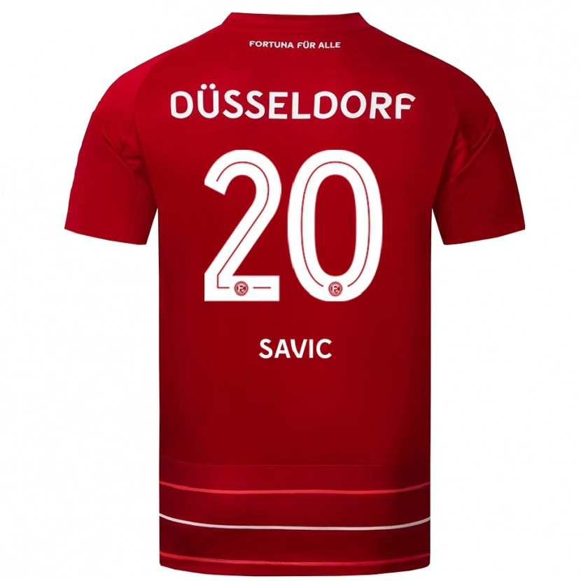 Danxen Kvinder David Savic #20 Rød Hvid Hjemmebane Spillertrøjer 2025/26 Trøje T-Shirt