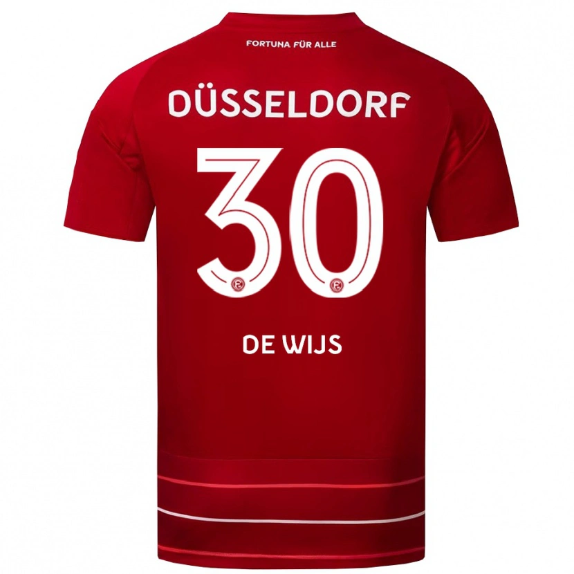Danxen Kvinder Jordy De Wijs #30 Rød Hvid Hjemmebane Spillertrøjer 2025/26 Trøje T-Shirt