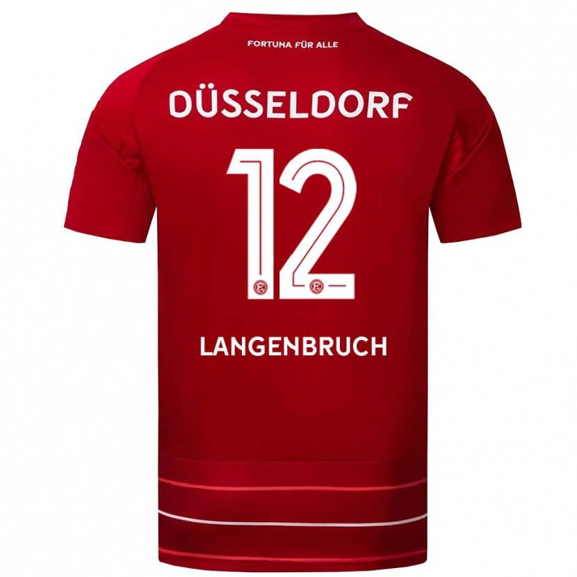 Danxen Kvinder Linus Langenbruch #12 Rød Hvid Hjemmebane Spillertrøjer 2025/26 Trøje T-Shirt