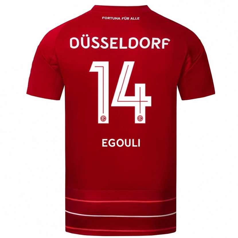 Danxen Kvinder Noah Egouli #14 Rød Hvid Hjemmebane Spillertrøjer 2025/26 Trøje T-Shirt