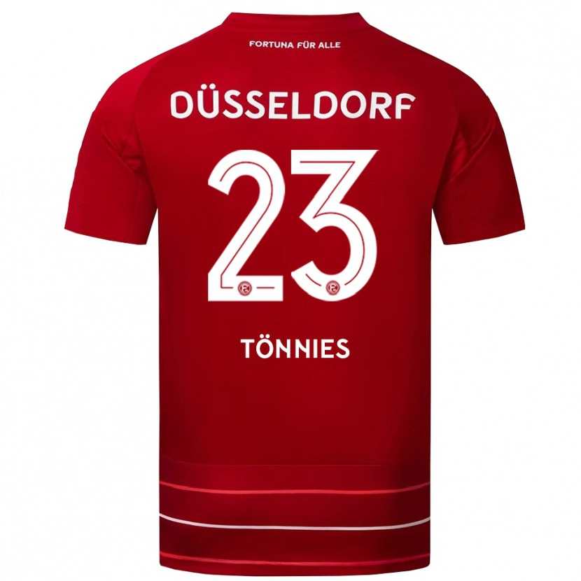 Danxen Kvinder Conor Tönnies #23 Rød Hvid Hjemmebane Spillertrøjer 2025/26 Trøje T-Shirt