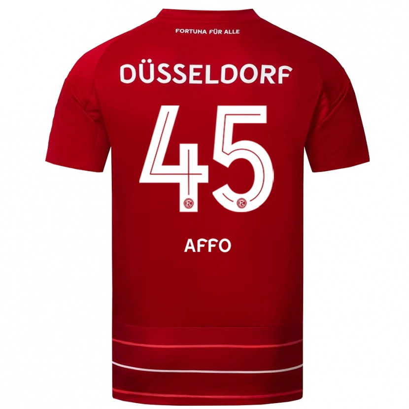 Danxen Kvinder Karim Affo #45 Rød Hvid Hjemmebane Spillertrøjer 2025/26 Trøje T-Shirt