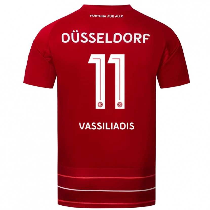 Danxen Kvinder Leonidas Vassiliadis #11 Rød Hvid Hjemmebane Spillertrøjer 2025/26 Trøje T-Shirt