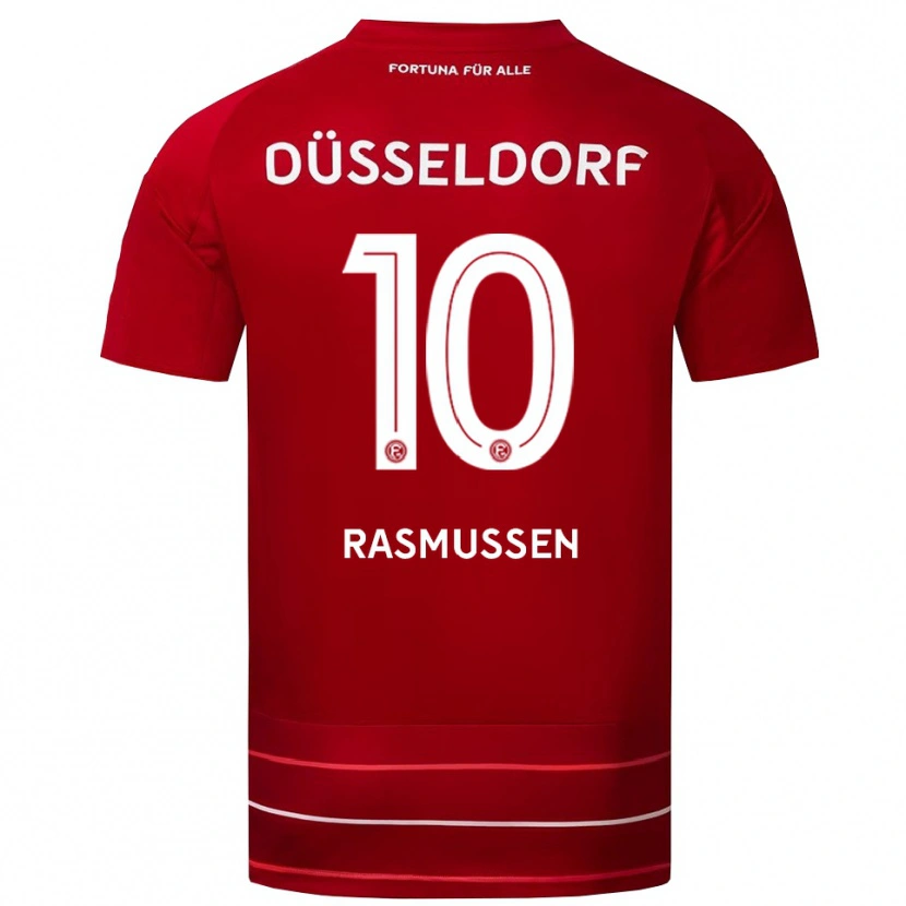Danxen Kvinder Christian Rasmussen #10 Rød Hvid Hjemmebane Spillertrøjer 2025/26 Trøje T-Shirt