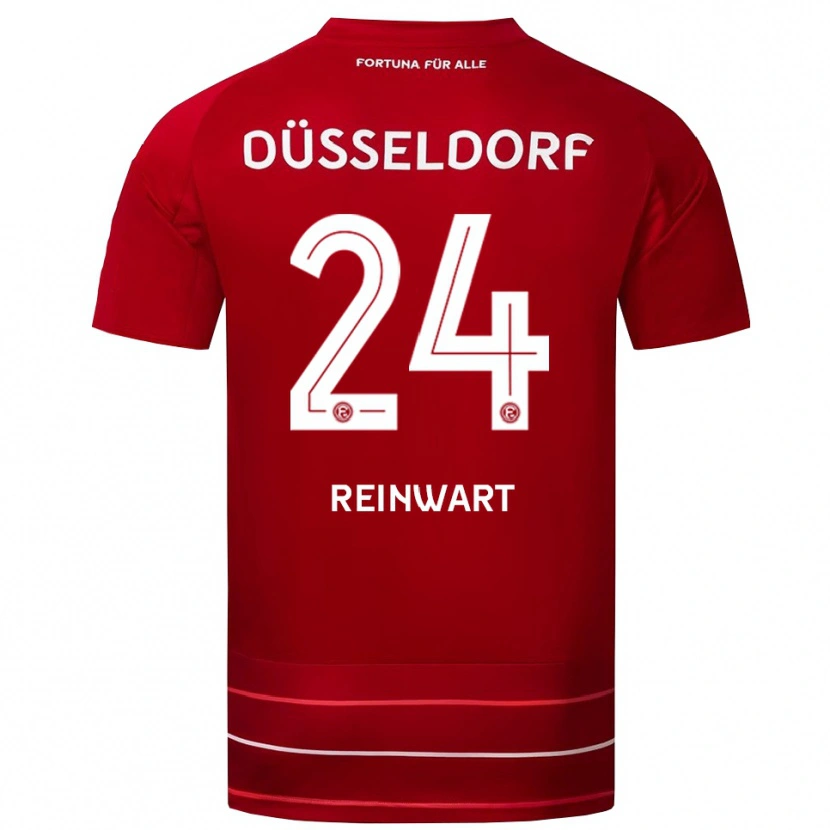 Danxen Kvinder Finn Reinwart #24 Rød Hvid Hjemmebane Spillertrøjer 2025/26 Trøje T-Shirt