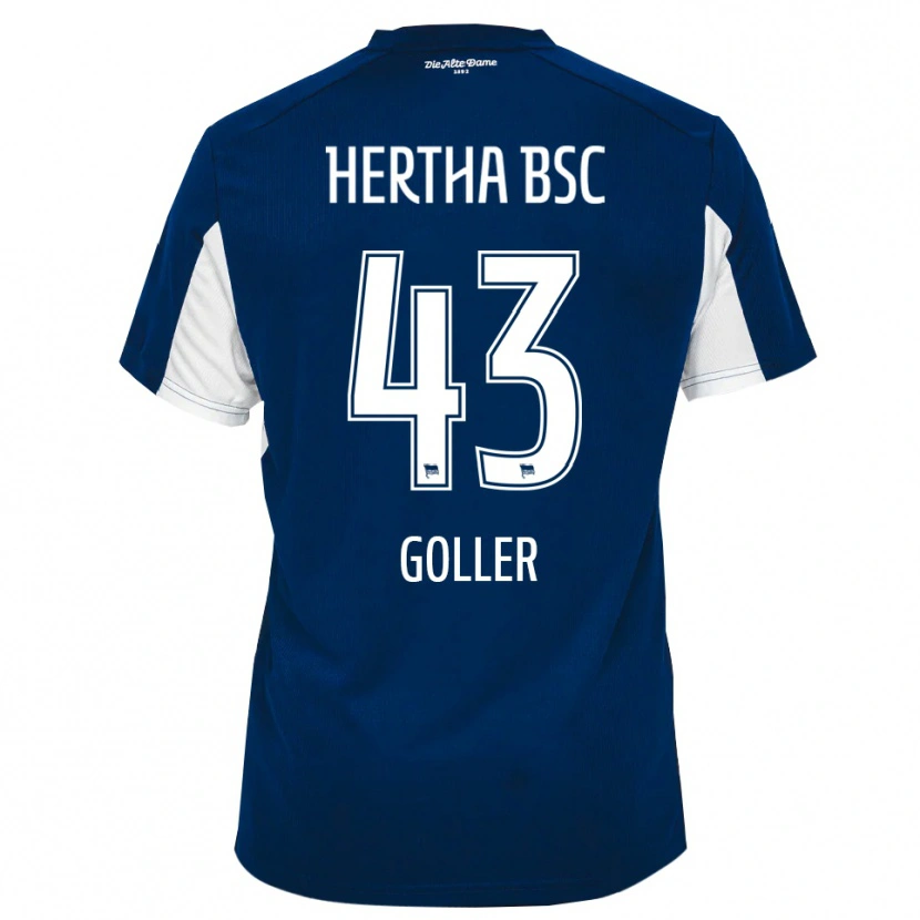 Danxen Kvinder Tim Goller #43 Hvid Blå Hjemmebane Spillertrøjer 2025/26 Trøje T-Shirt