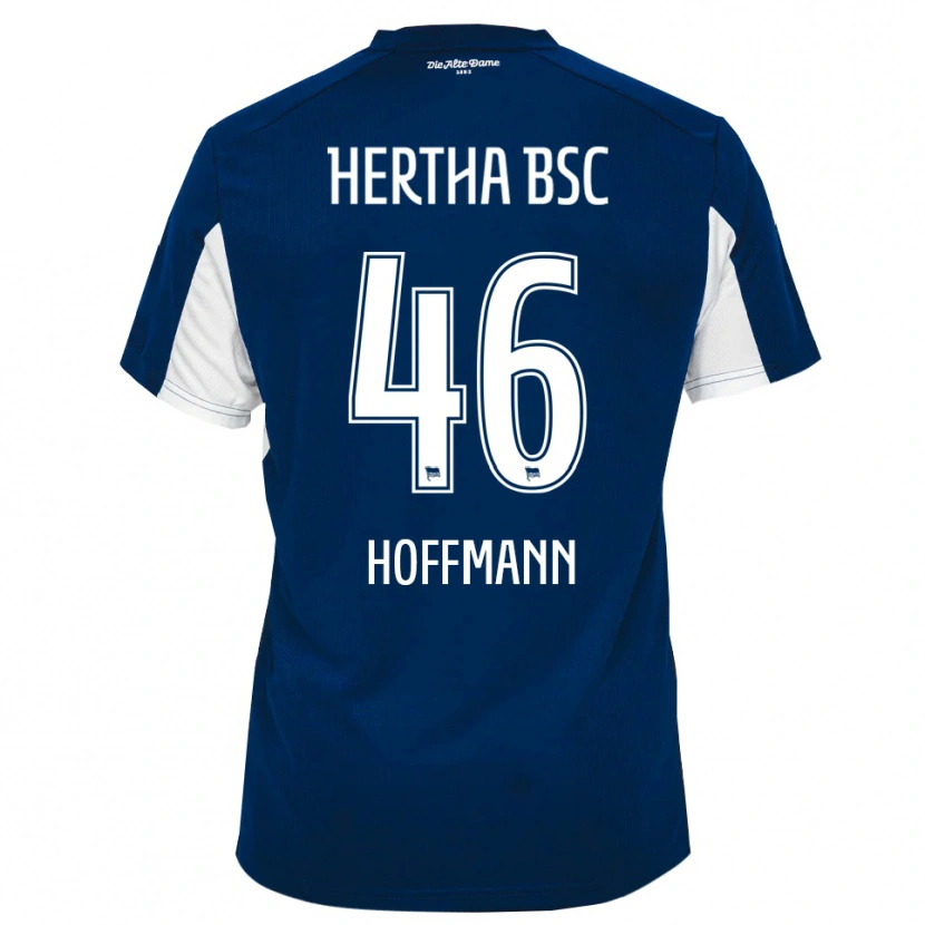 Danxen Kvinder Tim Hoffmann #46 Hvid Blå Hjemmebane Spillertrøjer 2025/26 Trøje T-Shirt