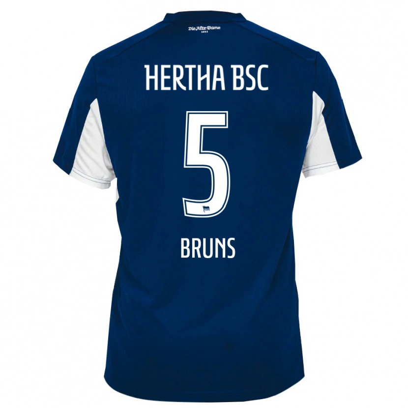 Danxen Kvinder Mathis Bruns #5 Hvid Blå Hjemmebane Spillertrøjer 2025/26 Trøje T-Shirt