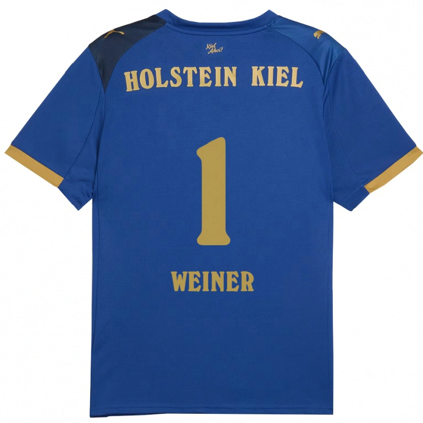 Danxen Kvinder Timon Weiner #1 Blå Guld Hjemmebane Spillertrøjer 2025/26 Trøje T-Shirt