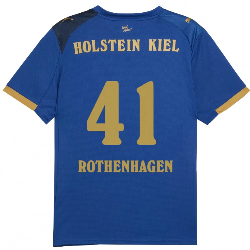 Danxen Kvinder Lio Rothenhagen #41 Blå Guld Hjemmebane Spillertrøjer 2025/26 Trøje T-Shirt