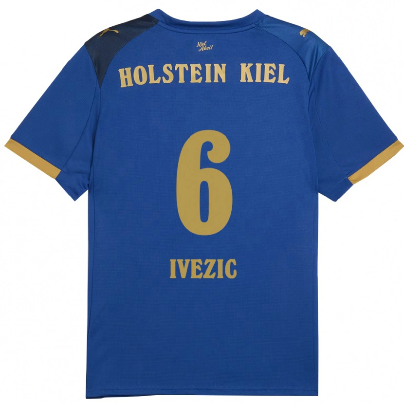 Danxen Kvinder Marko Ivezic #6 Blå Guld Hjemmebane Spillertrøjer 2025/26 Trøje T-Shirt