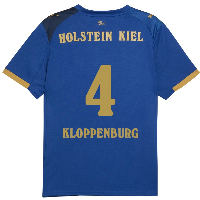 Danxen Kvinder Len Kloppenburg #4 Blå Guld Hjemmebane Spillertrøjer 2025/26 Trøje T-Shirt