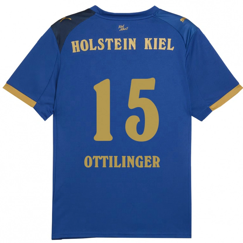 Danxen Kvinder Tim Ottilinger #15 Blå Guld Hjemmebane Spillertrøjer 2025/26 Trøje T-Shirt