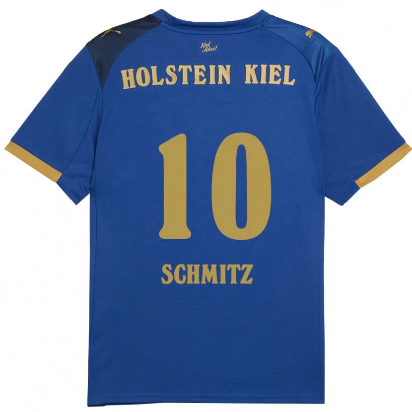 Danxen Kvinder Maximilian Schmitz #10 Blå Guld Hjemmebane Spillertrøjer 2025/26 Trøje T-Shirt