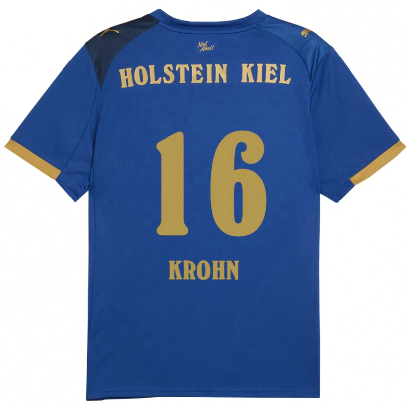 Danxen Kvinder Sandra Krohn #16 Blå Guld Hjemmebane Spillertrøjer 2025/26 Trøje T-Shirt