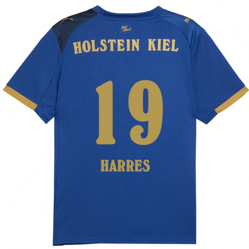 Danxen Kvinder Phil Harres #19 Blå Guld Hjemmebane Spillertrøjer 2025/26 Trøje T-Shirt