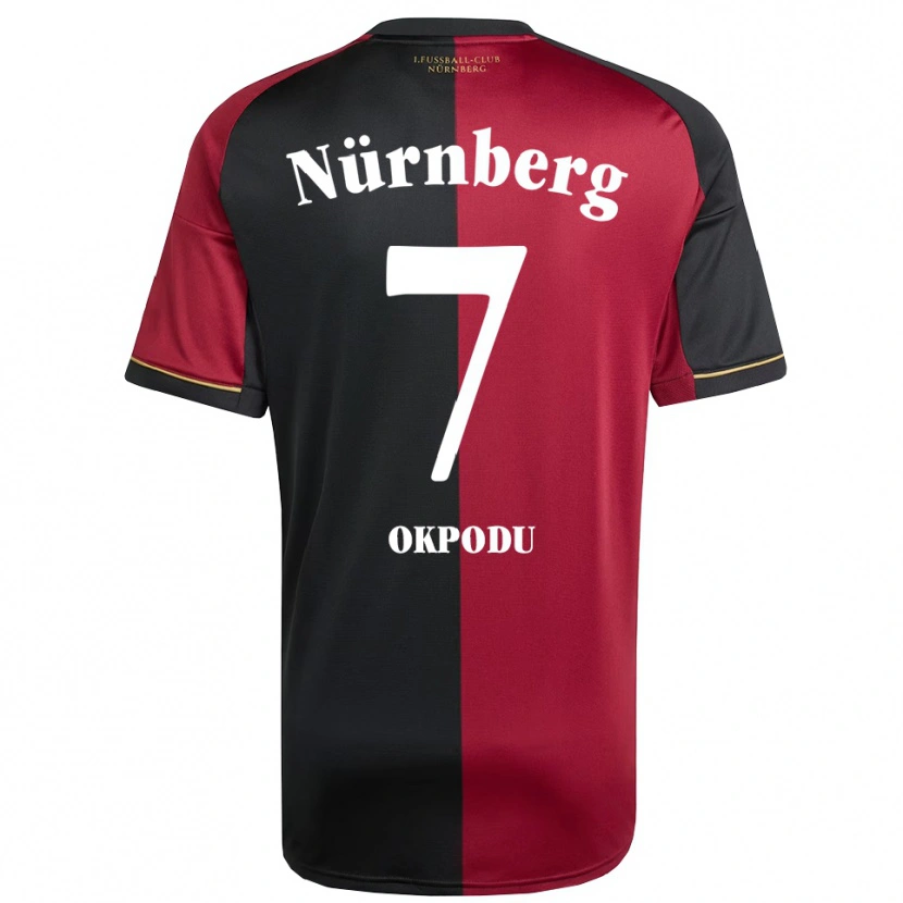 Danxen Kvinder David Okpodu #7 Burgundy Sort Hjemmebane Spillertrøjer 2025/26 Trøje T-Shirt