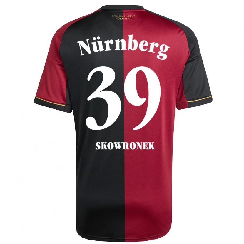 Danxen Kvinder Joel Skowronek #39 Burgundy Sort Hjemmebane Spillertrøjer 2025/26 Trøje T-Shirt