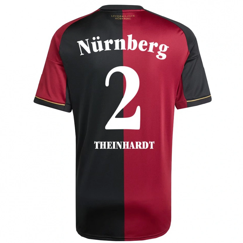 Danxen Kvinder Johannes Theinhardt #2 Burgundy Sort Hjemmebane Spillertrøjer 2025/26 Trøje T-Shirt
