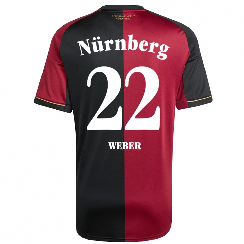 Danxen Kvinder Ruben Weber #22 Burgundy Sort Hjemmebane Spillertrøjer 2025/26 Trøje T-Shirt