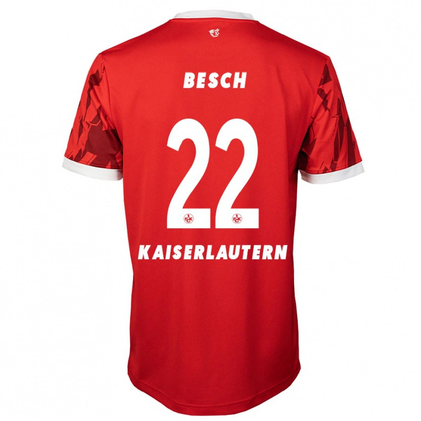 Danxen Kvinder Philipp Besch #22 Rød Hvid Hjemmebane Spillertrøjer 2025/26 Trøje T-Shirt