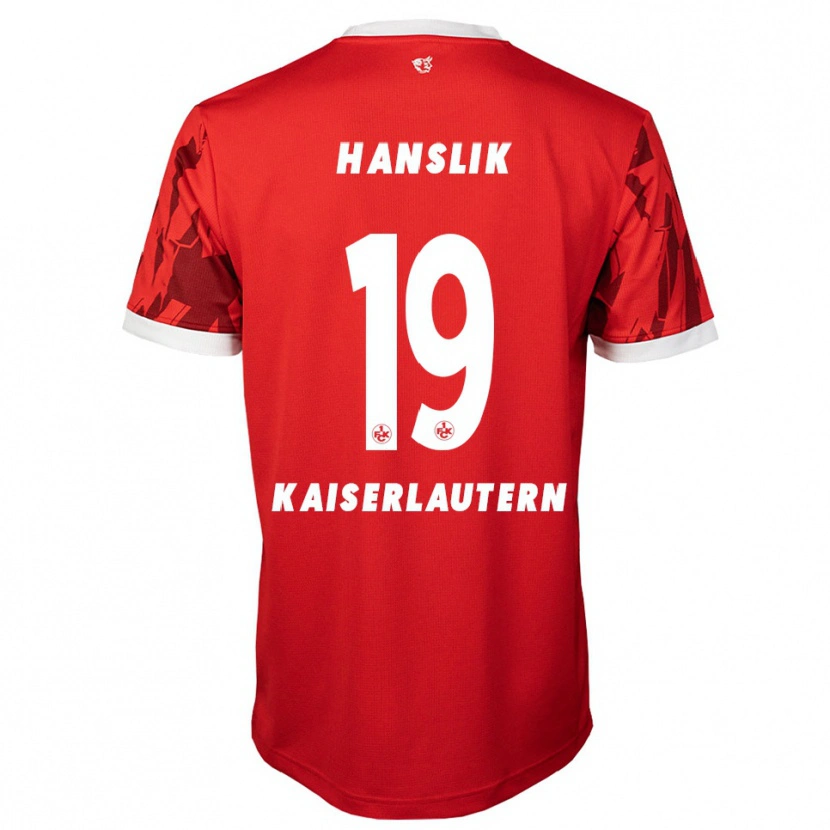 Danxen Kvinder Daniel Hanslik #19 Rød Hvid Hjemmebane Spillertrøjer 2025/26 Trøje T-Shirt
