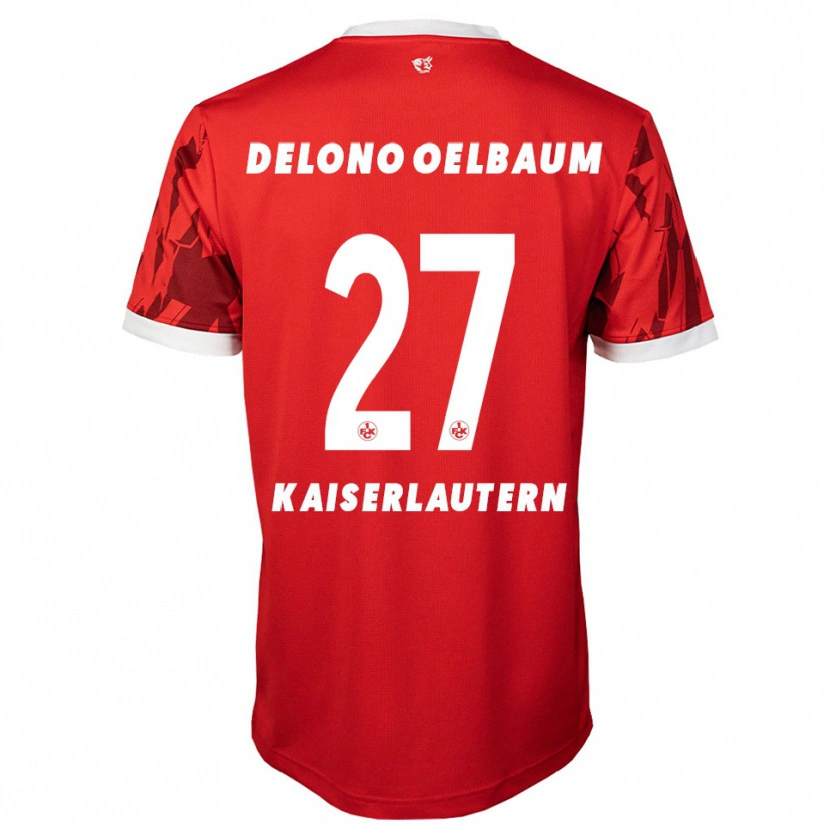 Danxen Kvinder Kenny Delono Oelbaum #27 Rød Hvid Hjemmebane Spillertrøjer 2025/26 Trøje T-Shirt