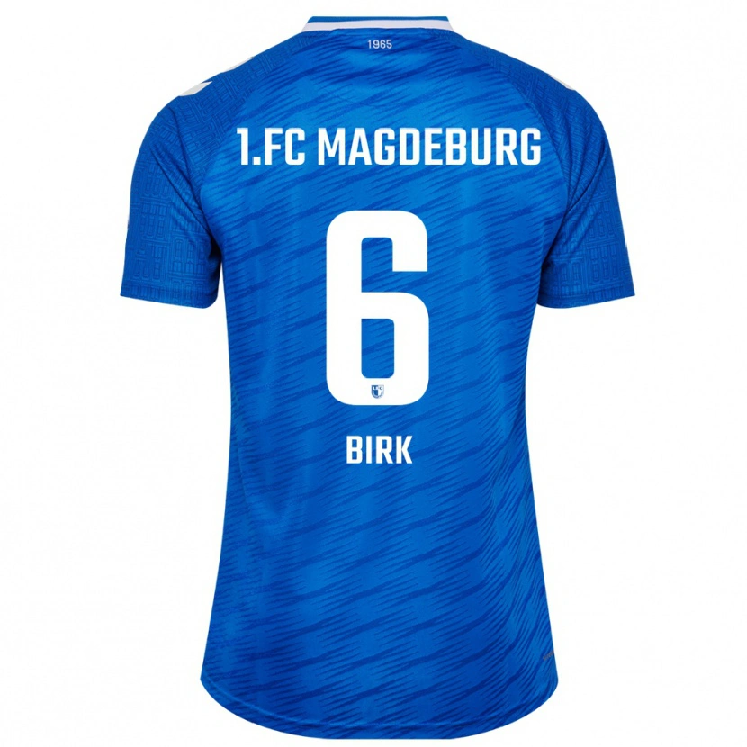 Danxen Kvinder Timo Birk #6 Blå Hvid Hjemmebane Spillertrøjer 2025/26 Trøje T-Shirt