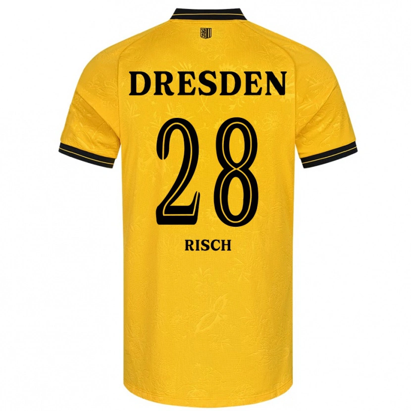 Danxen Kvinder Sascha Risch #28 Gul Sort Hjemmebane Spillertrøjer 2025/26 Trøje T-Shirt