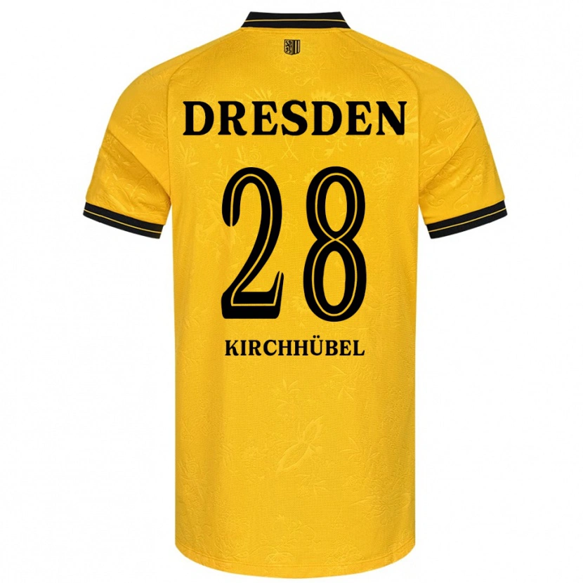 Danxen Kvinder Willi Kirchhübel #28 Gul Sort Hjemmebane Spillertrøjer 2025/26 Trøje T-Shirt