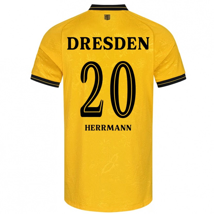 Danxen Kvinder Artur Herrmann #20 Gul Sort Hjemmebane Spillertrøjer 2025/26 Trøje T-Shirt