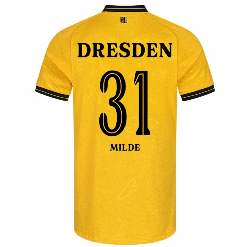 Danxen Kvinder Paul Milde #31 Gul Sort Hjemmebane Spillertrøjer 2025/26 Trøje T-Shirt