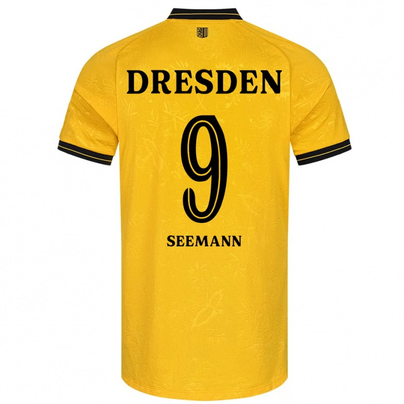 Danxen Kvinder Arne Seemann #9 Gul Sort Hjemmebane Spillertrøjer 2025/26 Trøje T-Shirt