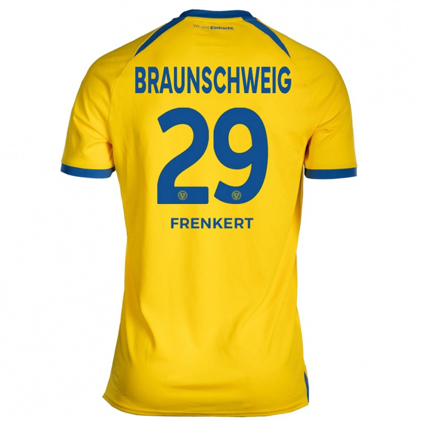 Danxen Kvinder Lukas Frenkert #29 Gul Blå Hjemmebane Spillertrøjer 2025/26 Trøje T-Shirt