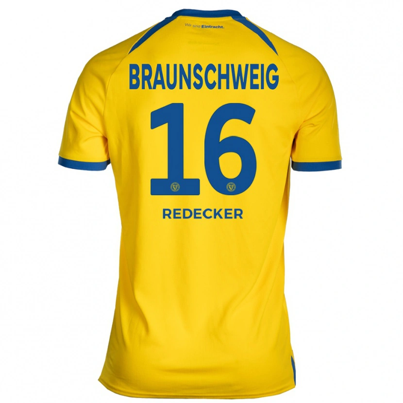 Danxen Kvinder Bastian Redecker #16 Gul Blå Hjemmebane Spillertrøjer 2025/26 Trøje T-Shirt