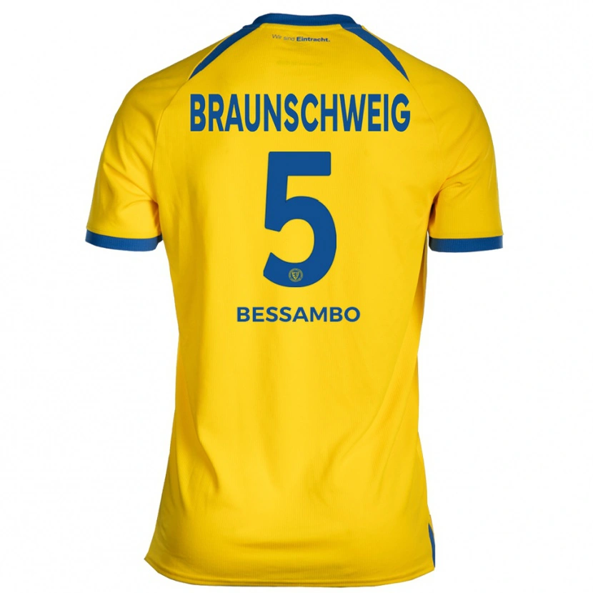 Danxen Kvinder Chris-Calvin Bessambo #5 Gul Blå Hjemmebane Spillertrøjer 2025/26 Trøje T-Shirt