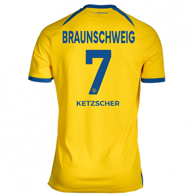 Danxen Kvinder Mika Ketzscher #7 Gul Blå Hjemmebane Spillertrøjer 2025/26 Trøje T-Shirt