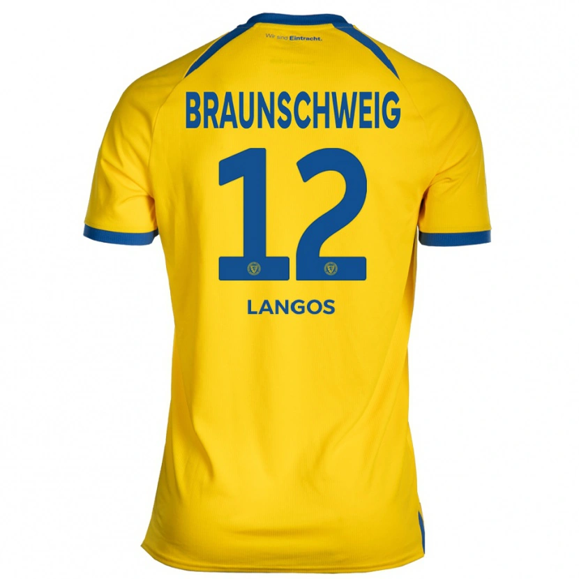 Danxen Kvinder Thorben Langos #12 Gul Blå Hjemmebane Spillertrøjer 2025/26 Trøje T-Shirt