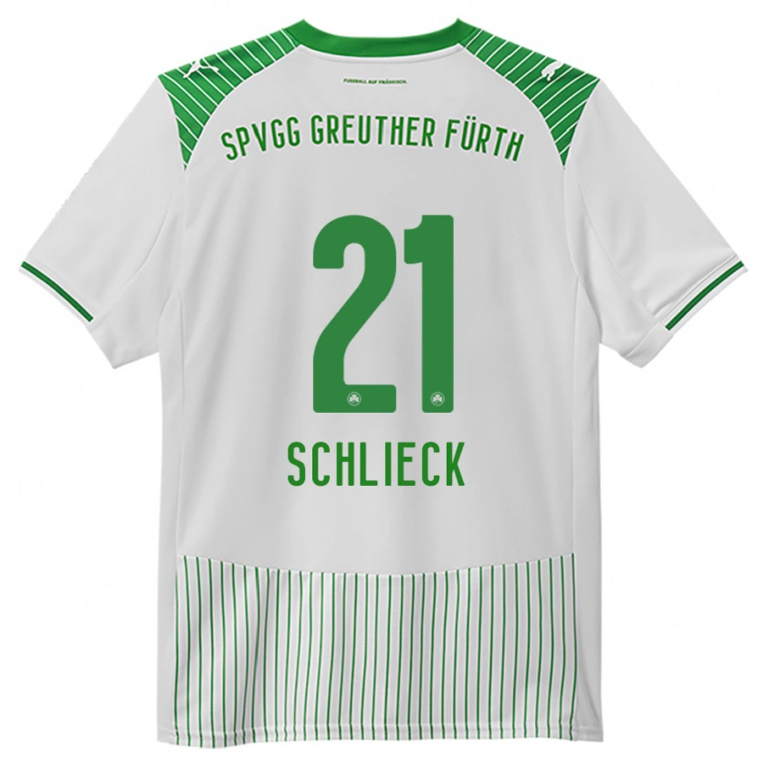Danxen Kvinder Timo Schlieck #21 Hvid Grøn Hjemmebane Spillertrøjer 2025/26 Trøje T-Shirt