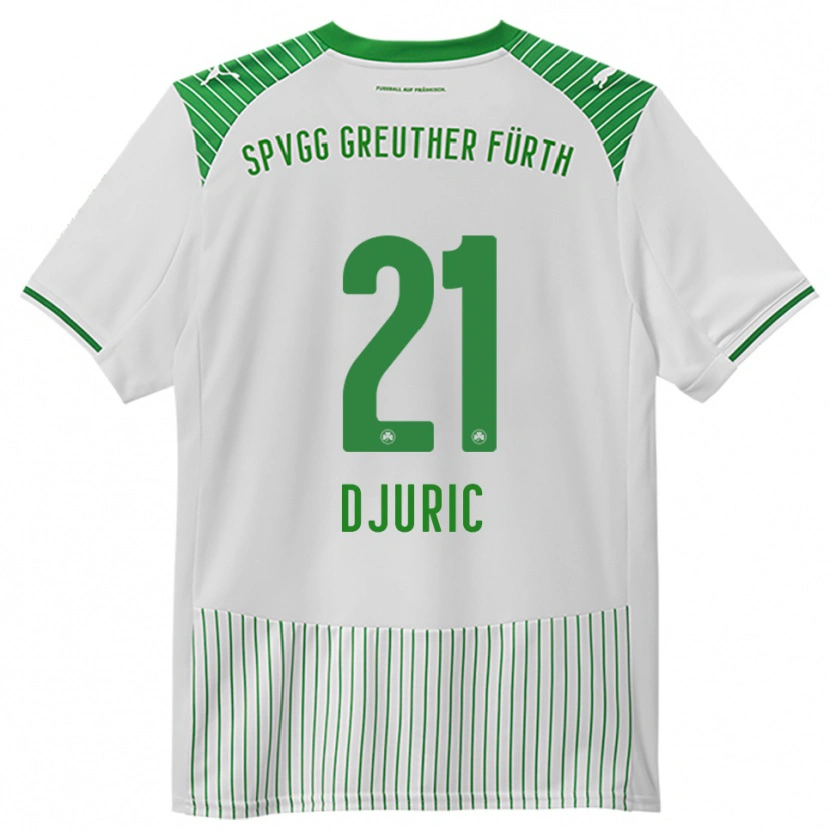 Danxen Kvinder Andrej Djuric #21 Hvid Grøn Hjemmebane Spillertrøjer 2025/26 Trøje T-Shirt